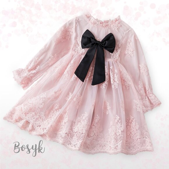 Carmin The Spanish Dress - Light Pink -Dress for Girls - Elegant Dresses - Picture 2 of 4